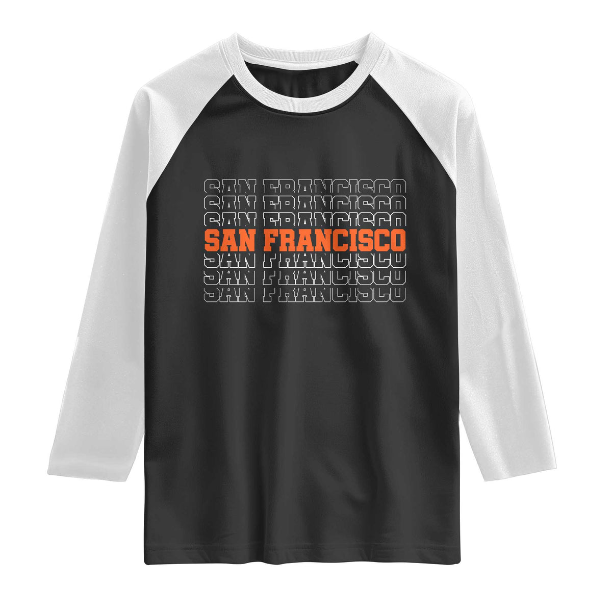 Vintage San Francisco Raglan Shirt California SF Retro Sports Style TS10 Black White Print Your Wear