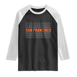 Vintage San Francisco Raglan Shirt California SF Retro Sports Style TS10 Black White Print Your Wear