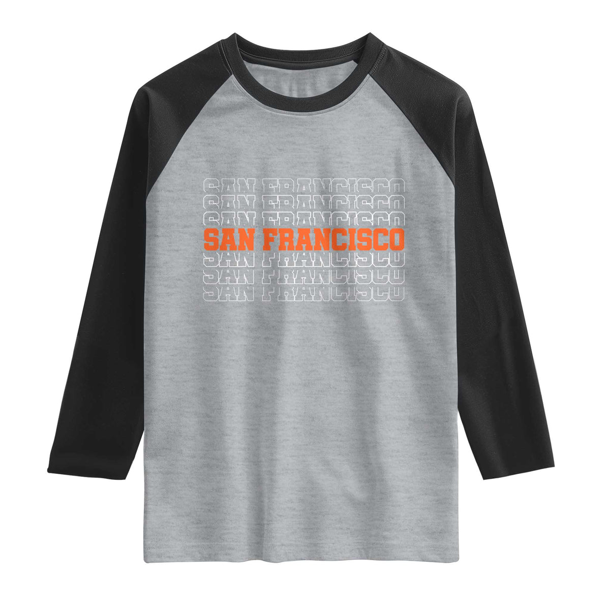 Vintage San Francisco Raglan Shirt California SF Retro Sports Style TS10 Heather Gray Black Print Your Wear
