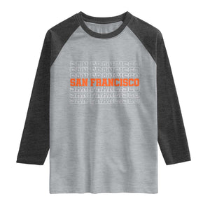 Vintage San Francisco Raglan Shirt California SF Retro Sports Style TS10 Heather Gray Heather Charcoal Print Your Wear