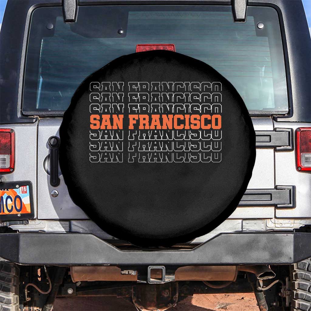 Vintage San Francisco Spare Tire Cover California SF Retro Sports Style TS10 No hole Black Print Your Wear