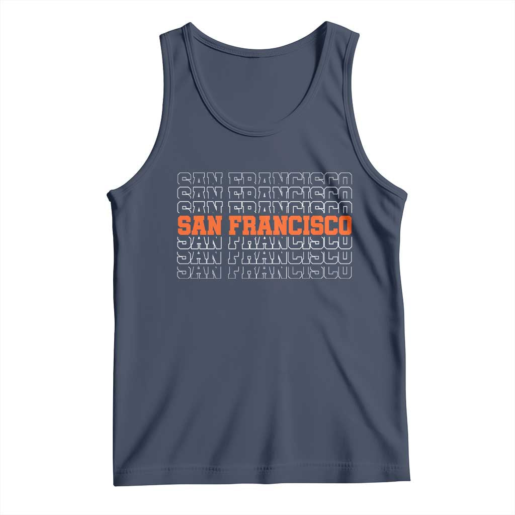 Vintage San Francisco Tank Top California SF Retro Sports Style TS10 Navy Print Your Wear