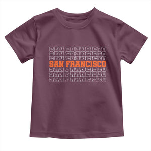 Vintage San Francisco Toddler T Shirt California SF Retro Sports Style TS10 Maroon Print Your Wear