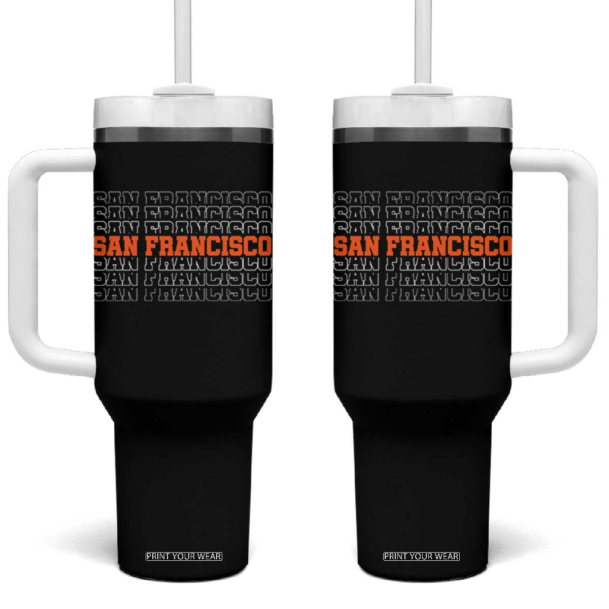 Vintage San Francisco Tumbler With Handle California SF Retro Sports Style TS10 One Size: 40 oz Black Print Your Wear