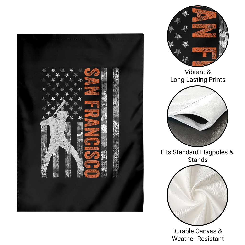 San Francisco Garden Flag SF Baseball Player American Flag USA Camo Patriotic TS10 Print Your Wear