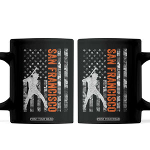 San Francisco Coffee Mug SF Baseball Player American Flag USA Camo Patriotic TS10 Black Print Your Wear