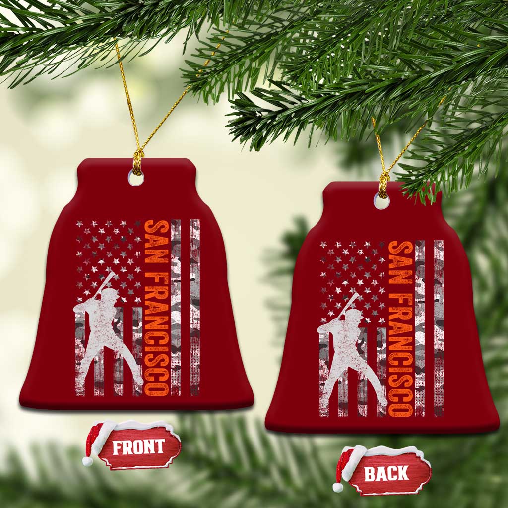 San Francisco Ceramic Ornament SF Baseball Player American Flag USA Camo Patriotic TS10 Print Your Wear