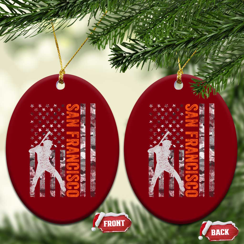 San Francisco Ceramic Ornament SF Baseball Player American Flag USA Camo Patriotic TS10 Print Your Wear