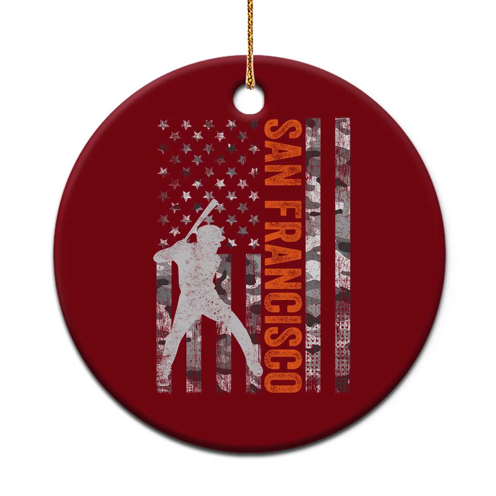 San Francisco Ceramic Ornament SF Baseball Player American Flag USA Camo Patriotic TS10 1pc Red Print Your Wear