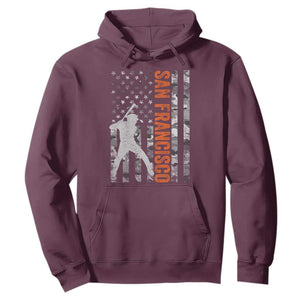 San Francisco Hoodie SF Baseball Player American Flag USA Camo Patriotic TS10 Maroon Print Your Wear