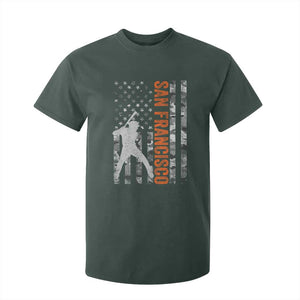 San Francisco T Shirt For Kid SF Baseball Player American Flag USA Camo Patriotic TS10 Dark Forest Green Print Your Wear