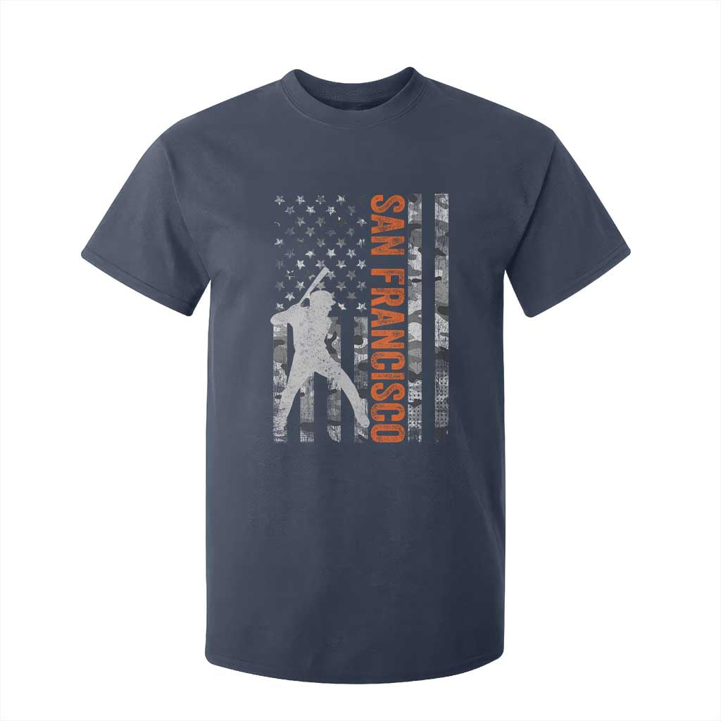 San Francisco T Shirt For Kid SF Baseball Player American Flag USA Camo Patriotic TS10 Navy Print Your Wear