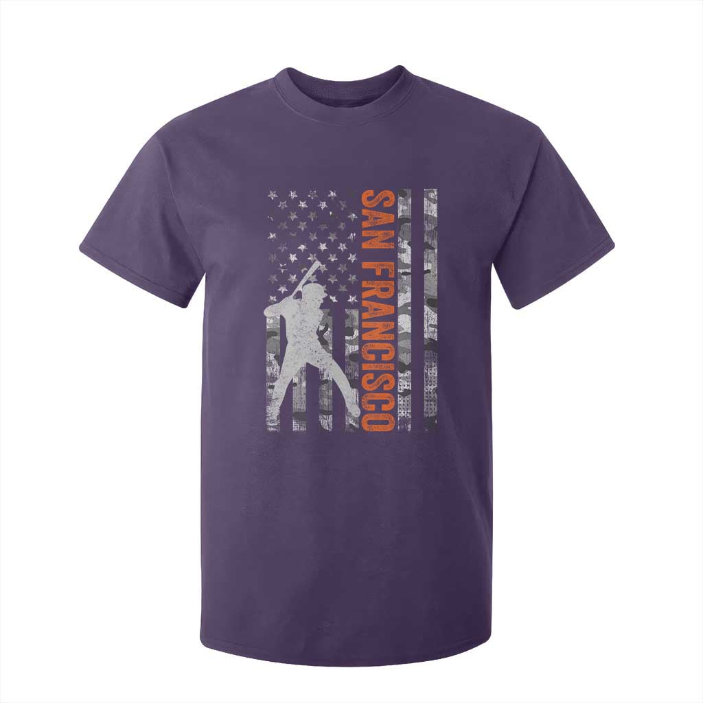 San Francisco T Shirt For Kid SF Baseball Player American Flag USA Camo Patriotic TS10 Purple Print Your Wear