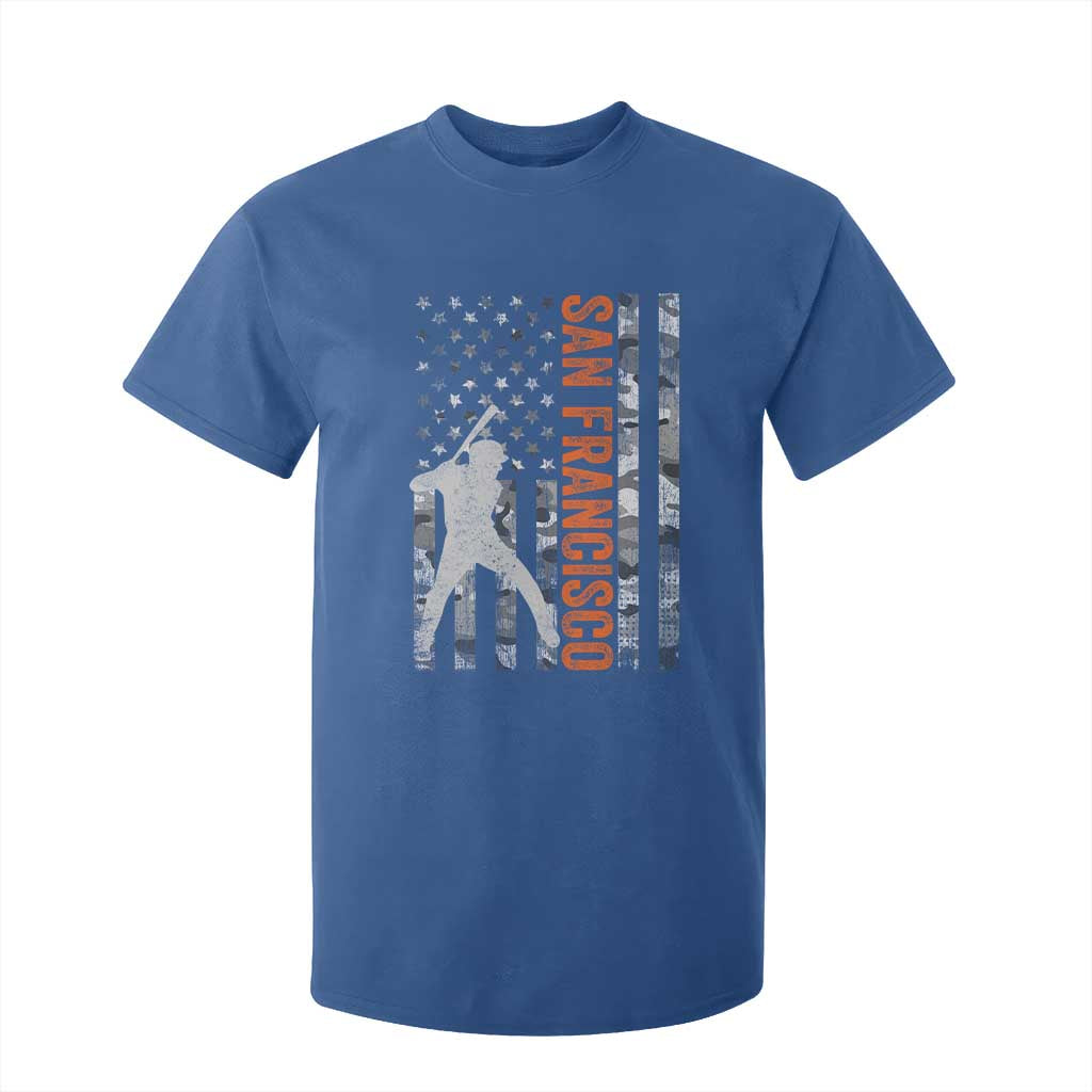 San Francisco T Shirt For Kid SF Baseball Player American Flag USA Camo Patriotic TS10 Royal Blue Print Your Wear
