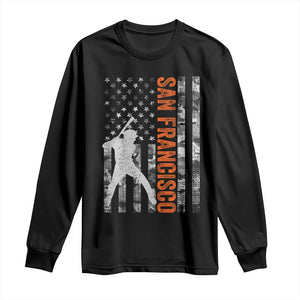 San Francisco Long Sleeve Shirt SF Baseball Player American Flag USA Camo Patriotic TS10 Black Print Your Wear