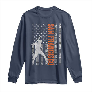 San Francisco Long Sleeve Shirt SF Baseball Player American Flag USA Camo Patriotic TS10 Navy Print Your Wear