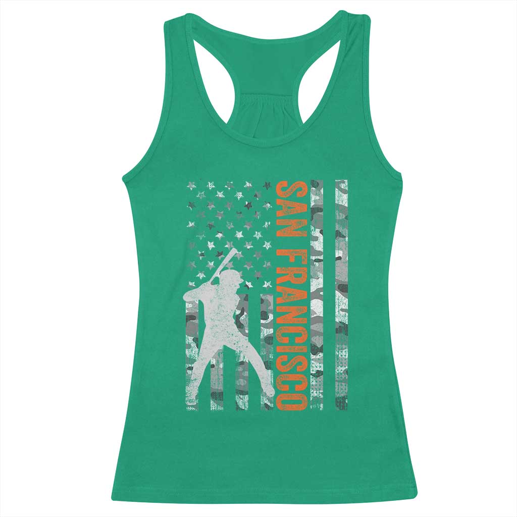 San Francisco Racerback Tank Top SF Baseball Player American Flag USA Camo Patriotic TS10 Irish Green Print Your Wear