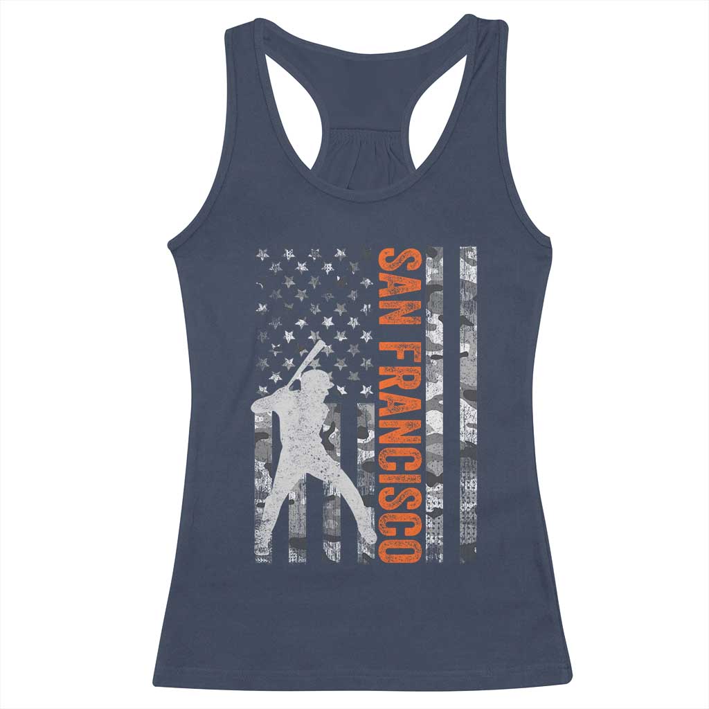 San Francisco Racerback Tank Top SF Baseball Player American Flag USA Camo Patriotic TS10 Navy Print Your Wear