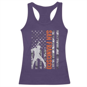 San Francisco Racerback Tank Top SF Baseball Player American Flag USA Camo Patriotic TS10 Purple Print Your Wear