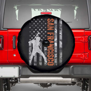 San Francisco Spare Tire Cover SF Baseball Player American Flag USA Camo Patriotic TS10 Black Print Your Wear