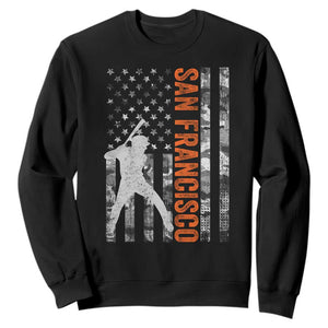 San Francisco Sweatshirt SF Baseball Player American Flag USA Camo Patriotic TS10 Black Print Your Wear