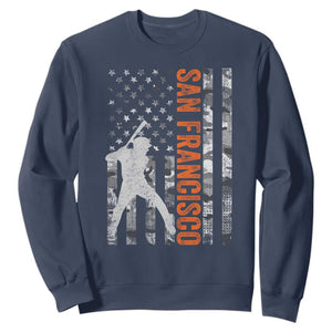 San Francisco Sweatshirt SF Baseball Player American Flag USA Camo Patriotic TS10 Navy Print Your Wear