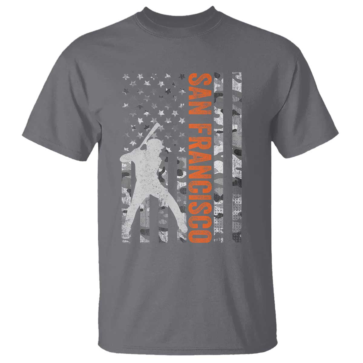 San Francisco T Shirt SF Baseball Player American Flag USA Camo Patriotic TS10 Charcoal Print Your Wear
