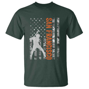 San Francisco T Shirt SF Baseball Player American Flag USA Camo Patriotic TS10 Dark Forest Green Print Your Wear