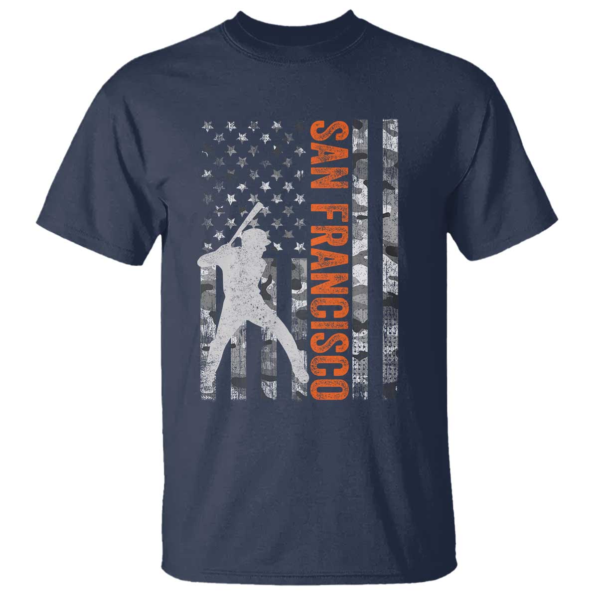 San Francisco T Shirt SF Baseball Player American Flag USA Camo Patriotic TS10 Navy Print Your Wear