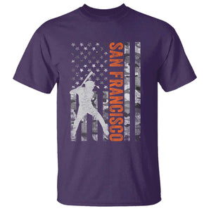 San Francisco T Shirt SF Baseball Player American Flag USA Camo Patriotic TS10 Purple Print Your Wear