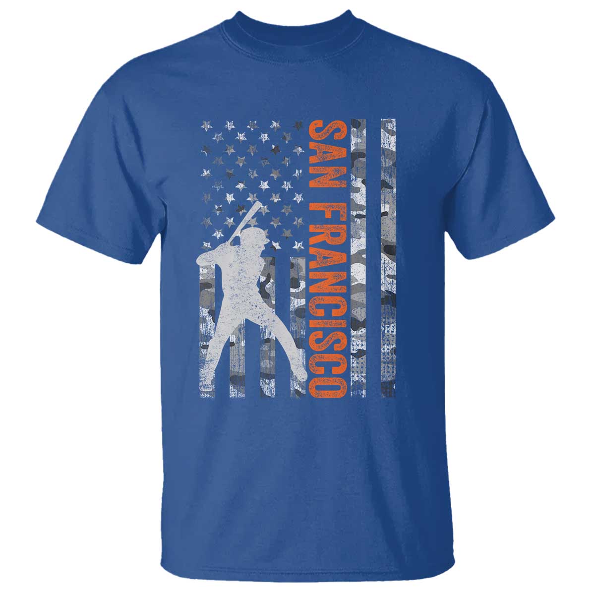 San Francisco T Shirt SF Baseball Player American Flag USA Camo Patriotic TS10 Royal Blue Print Your Wear