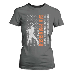 San Francisco T Shirt For Women SF Baseball Player American Flag USA Camo Patriotic TS10 Dark Heather Print Your Wear