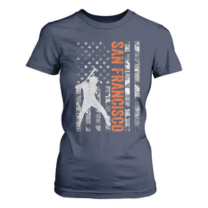 San Francisco T Shirt For Women SF Baseball Player American Flag USA Camo Patriotic TS10 Navy Print Your Wear