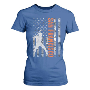 San Francisco T Shirt For Women SF Baseball Player American Flag USA Camo Patriotic TS10 Royal Blue Print Your Wear