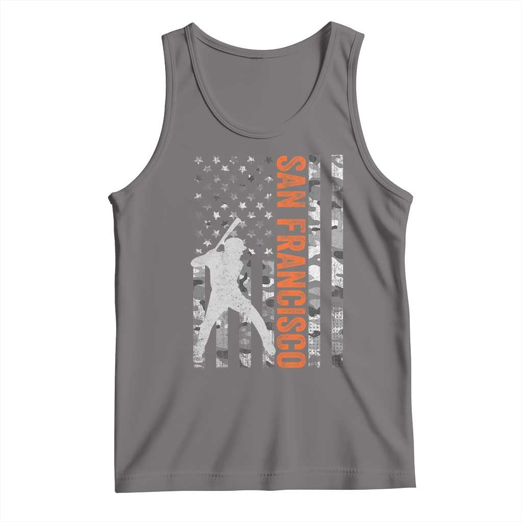 San Francisco Tank Top SF Baseball Player American Flag USA Camo Patriotic TS10 Deep Heather Print Your Wear