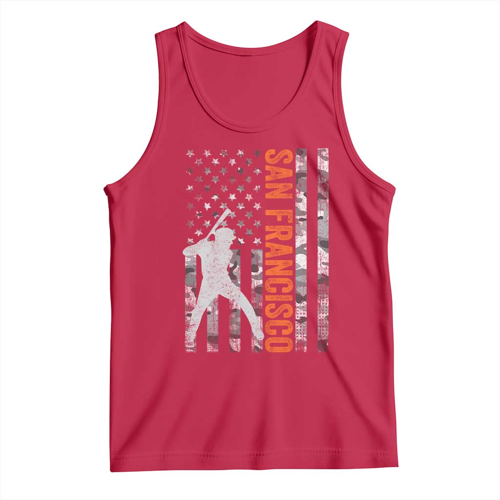 San Francisco Tank Top SF Baseball Player American Flag USA Camo Patriotic TS10 Red Print Your Wear