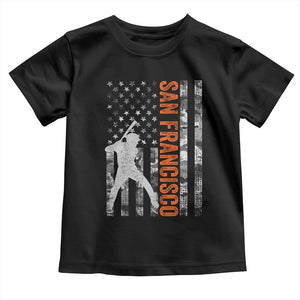 San Francisco Toddler T Shirt SF Baseball Player American Flag USA Camo Patriotic TS10 Black Print Your Wear