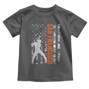 San Francisco Toddler T Shirt SF Baseball Player American Flag USA Camo Patriotic TS10 Dark Heather Print Your Wear