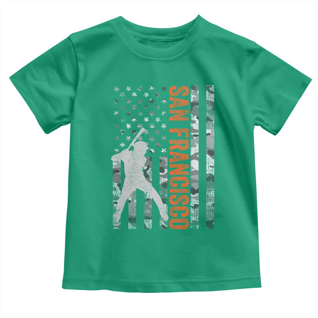 San Francisco Toddler T Shirt SF Baseball Player American Flag USA Camo Patriotic TS10 Irish Green Print Your Wear