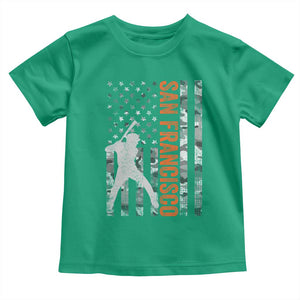 San Francisco Toddler T Shirt SF Baseball Player American Flag USA Camo Patriotic TS10 Irish Green Print Your Wear