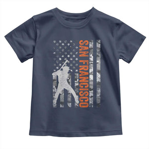 San Francisco Toddler T Shirt SF Baseball Player American Flag USA Camo Patriotic TS10 Navy Print Your Wear