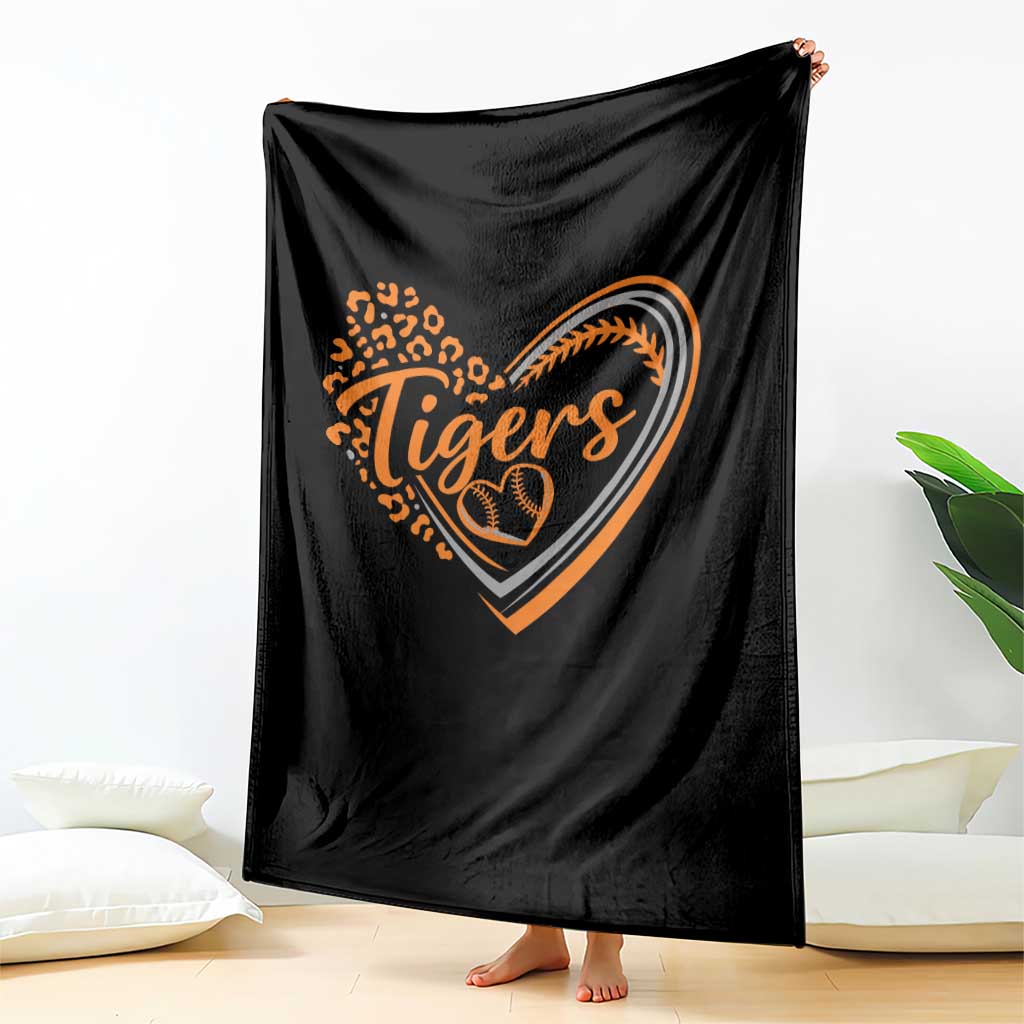Vintage Tiger Throw Blanket Sports Fan Team Spirit Mascot Cute Leopard Heart TS10 Print Your Wear