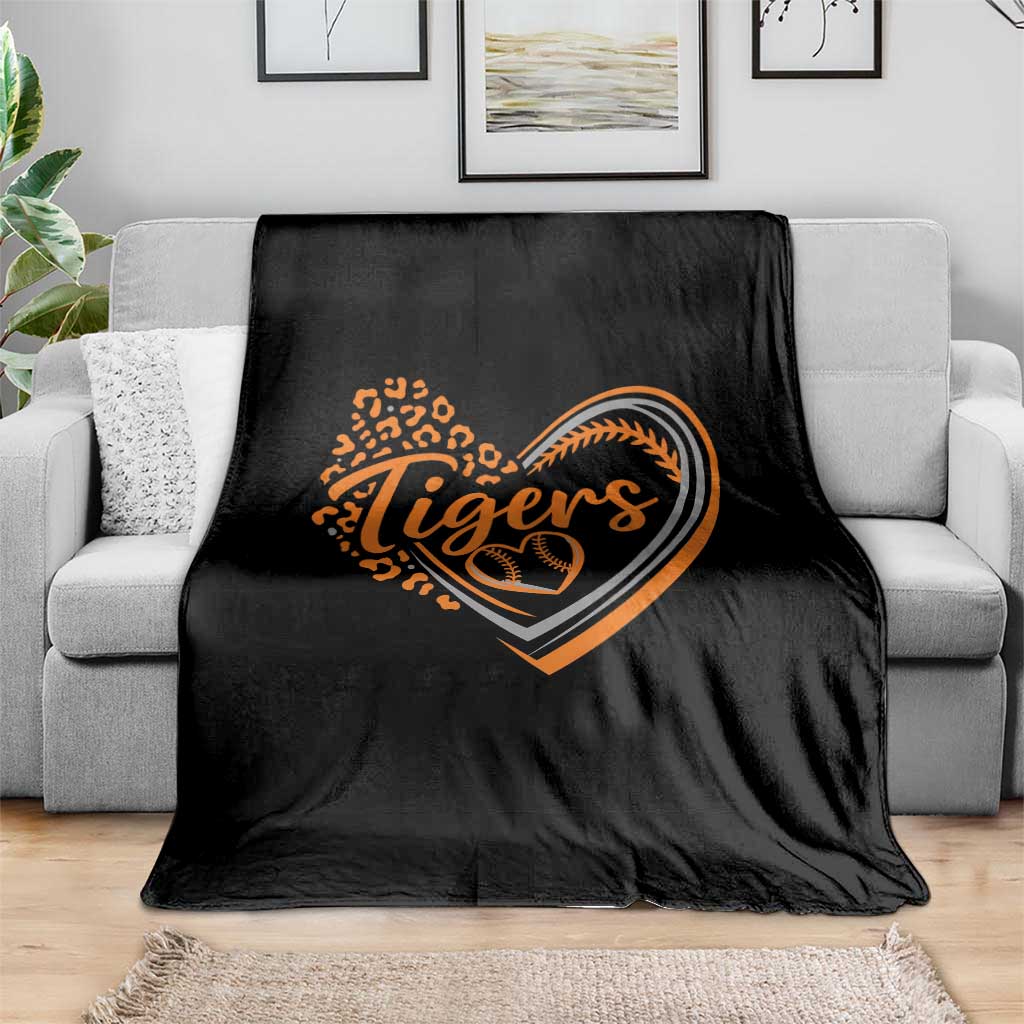 Vintage Tiger Throw Blanket Sports Fan Team Spirit Mascot Cute Leopard Heart TS10 Print Your Wear