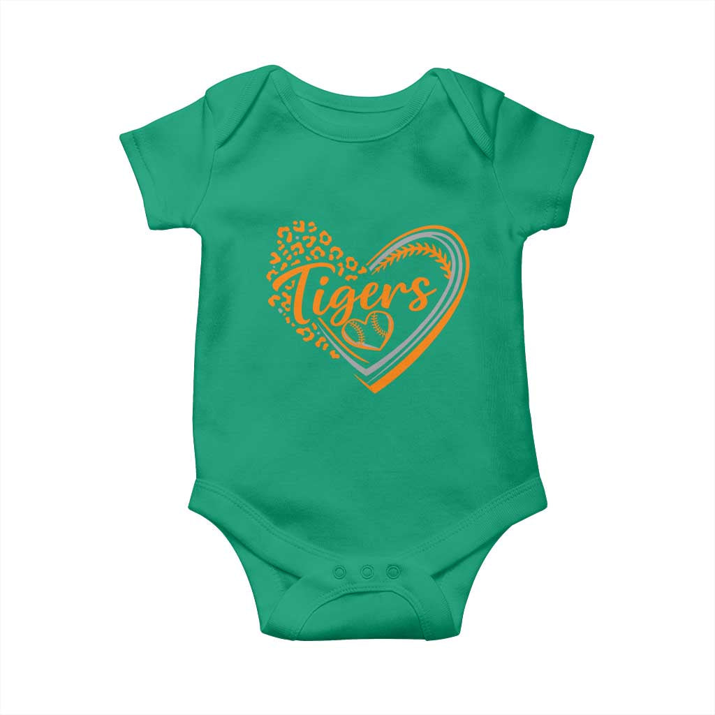 Vintage Tiger Baby Onesie Sports Fan Team Spirit Mascot Cute Leopard Heart TS10 Irish Green Print Your Wear