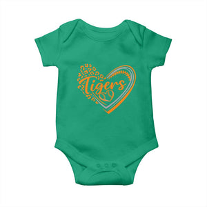 Vintage Tiger Baby Onesie Sports Fan Team Spirit Mascot Cute Leopard Heart TS10 Irish Green Print Your Wear