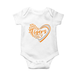 Vintage Tiger Baby Onesie Sports Fan Team Spirit Mascot Cute Leopard Heart TS10 White Print Your Wear