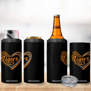 Vintage Tiger 4 in 1 Can Cooler Tumbler Sports Fan Team Spirit Mascot Cute Leopard Heart TS10 Print Your Wear