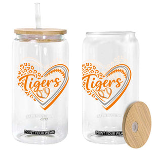 Vintage Tiger Glass Can Sports Fan Team Spirit Mascot Cute Leopard Heart TS10 Print Your Wear
