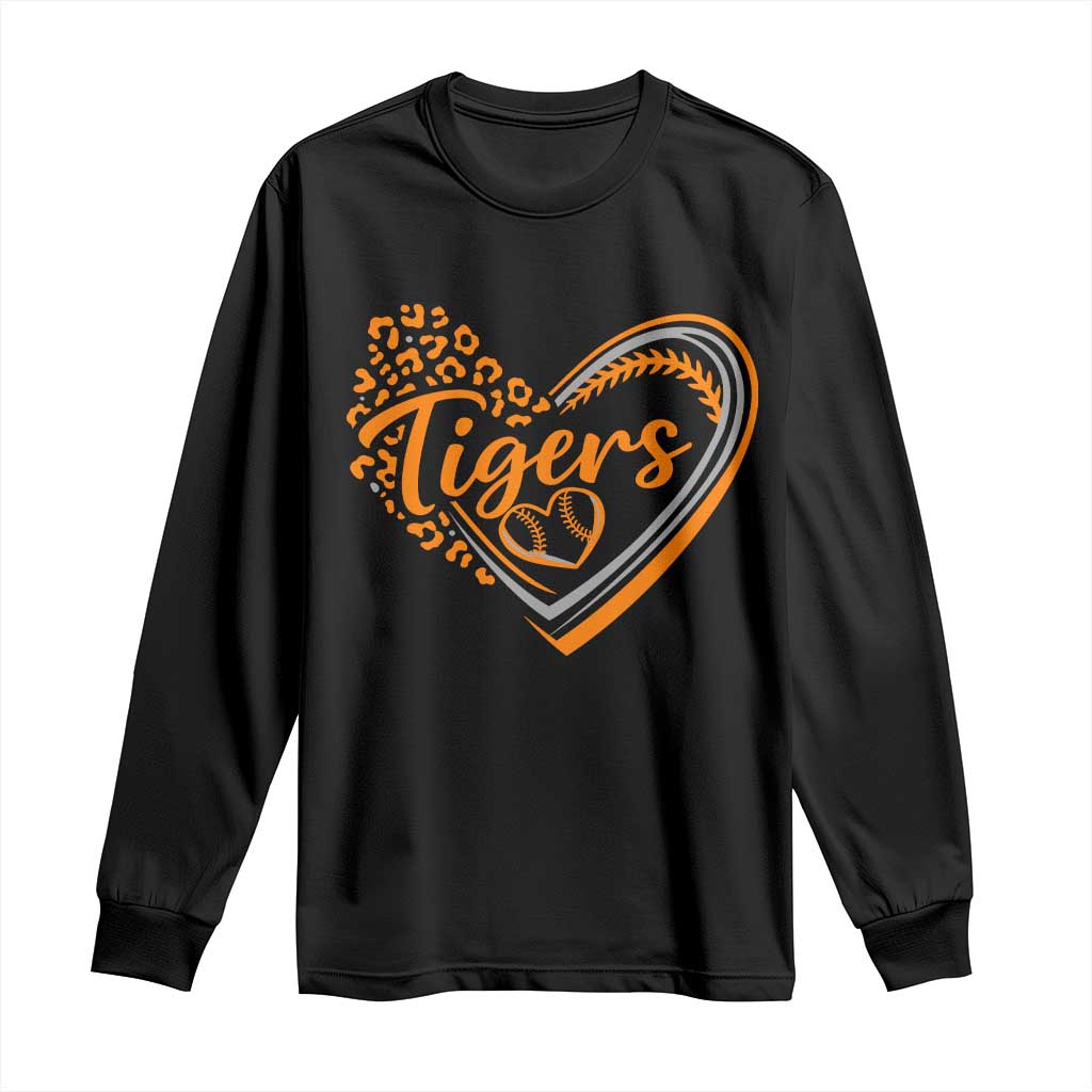 Vintage Tiger Long Sleeve Shirt Sports Fan Team Spirit Mascot Cute Leopard Heart TS10 Black Print Your Wear