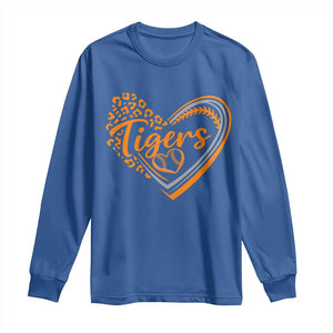 Vintage Tiger Long Sleeve Shirt Sports Fan Team Spirit Mascot Cute Leopard Heart TS10 Royal Blue Print Your Wear